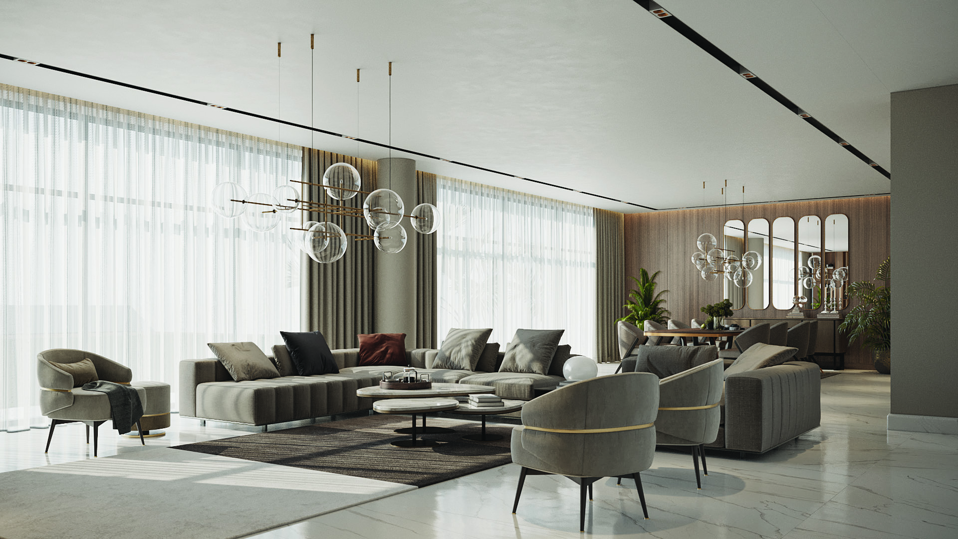 Jubail Island four-bedroom villa living area